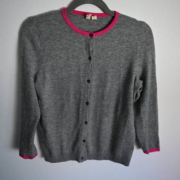 Moth by Anthropologie Cardigan – Gray with Pink Trim – Size S - Picture 1 of 14